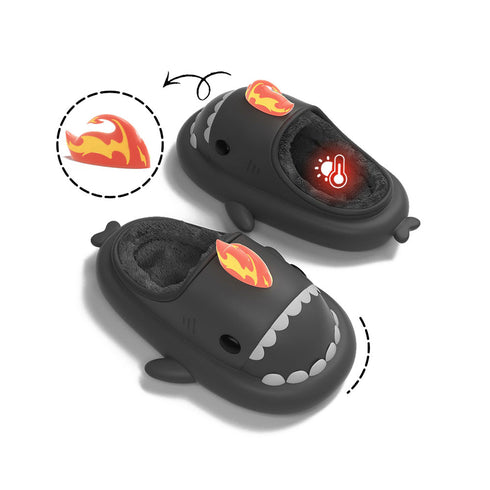 Sharkicks Basic - Hiver, Chaussons Requins Kaiju de Feu, Talon Ouvert